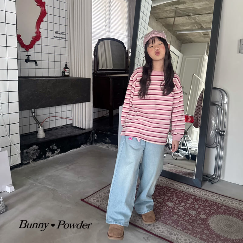 Bunny Powder - Korean Children Fashion - #kidsshorts - Alpha Denim Pants - 3