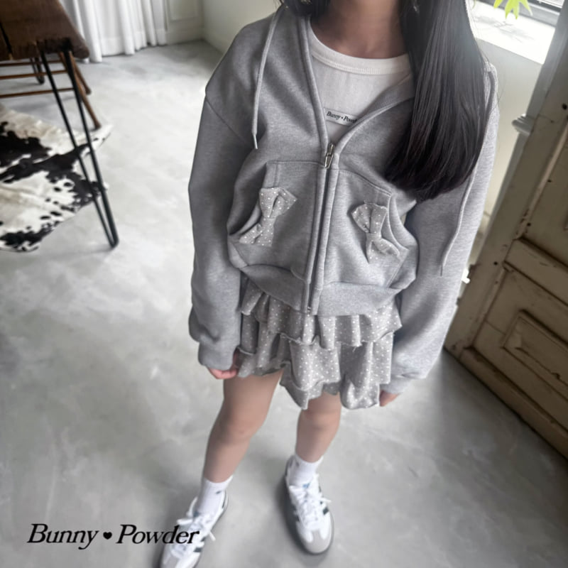 Bunny Powder - Korean Children Fashion - #kidsstore - Ribbon Hoodie Zip-up - 12