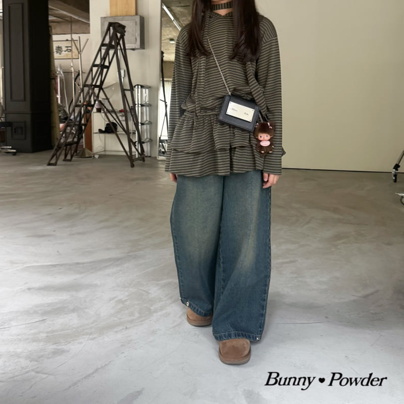 Bunny Powder - Korean Children Fashion - #prettylittlegirls - Balloon Denim Pants - 6
