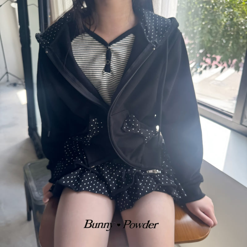 Bunny Powder - Korean Children Fashion - #todddlerfashion - Ribbon Hoodie Zip-up - 4