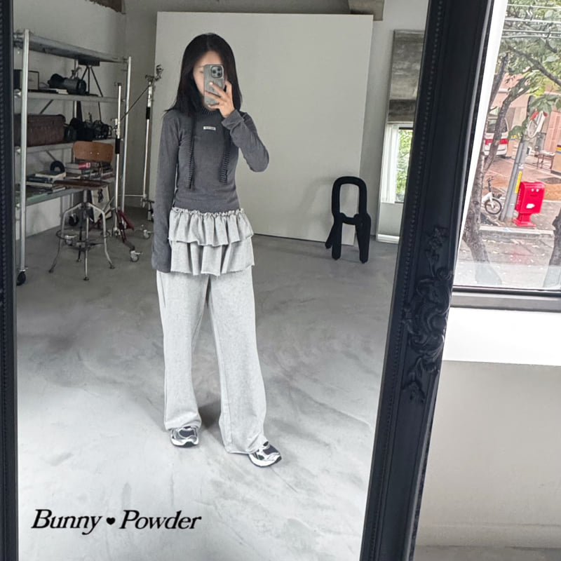 Bunny Powder - Korean Women Fashion - #momslook - Raw Edge Ruffle Skirt Pants Adult - 10