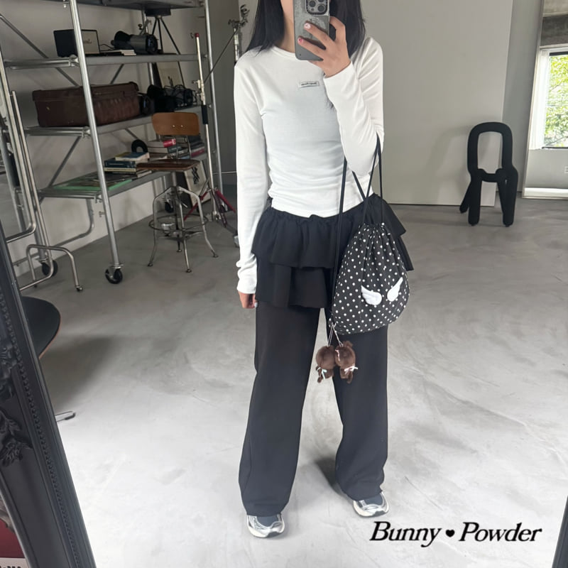 Bunny Powder - Korean Women Fashion - #momslook - Raw Edge Ruffle Skirt Pants Adult - 12