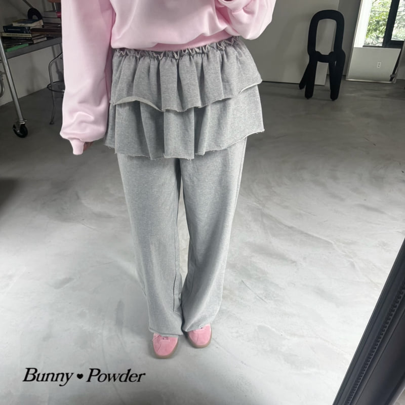 Bunny Powder - Korean Women Fashion - #momslook - Raw Edge Ruffle Skirt Pants Adult - 6