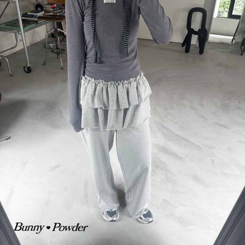 Bunny Powder - Korean Women Fashion - #momslook - Raw Edge Ruffle Skirt Pants Adult - 8