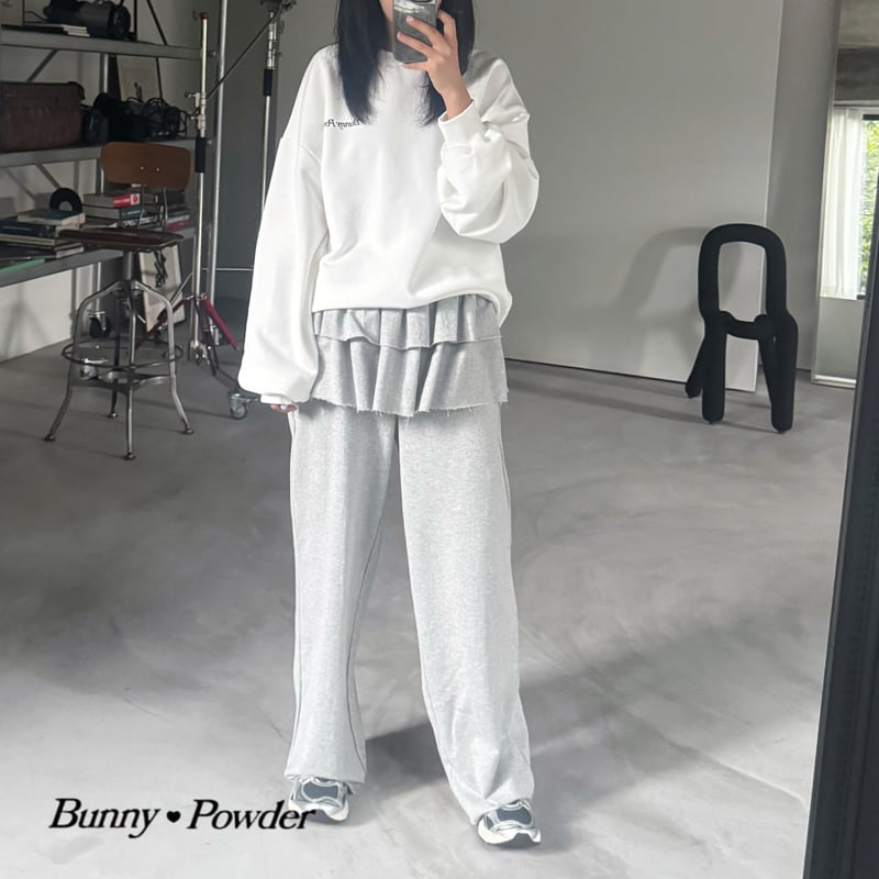 Bunny Powder - Korean Women Fashion - #thelittlethings - Raw Edge Ruffle Skirt Pants Adult - 3