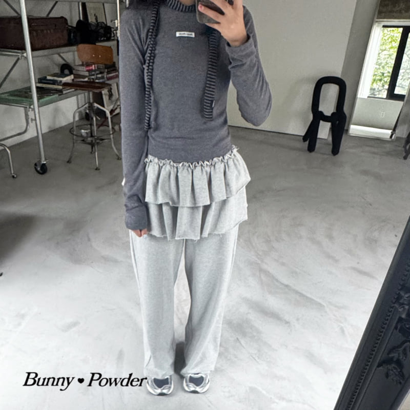 Bunny Powder - Korean Women Fashion - #womensfashion - Raw Edge Ruffle Skirt Pants Adult - 11