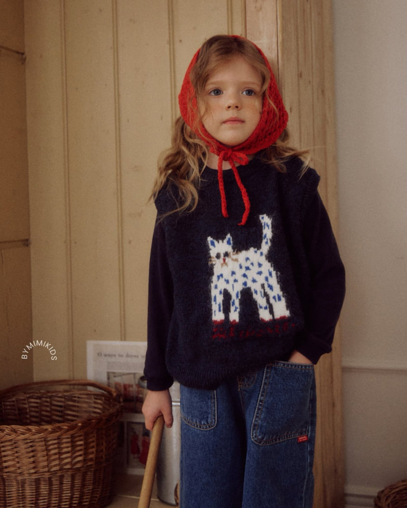 Bymimi - Korean Children Fashion - #designkidswear - Kitty Knit Vest - 9