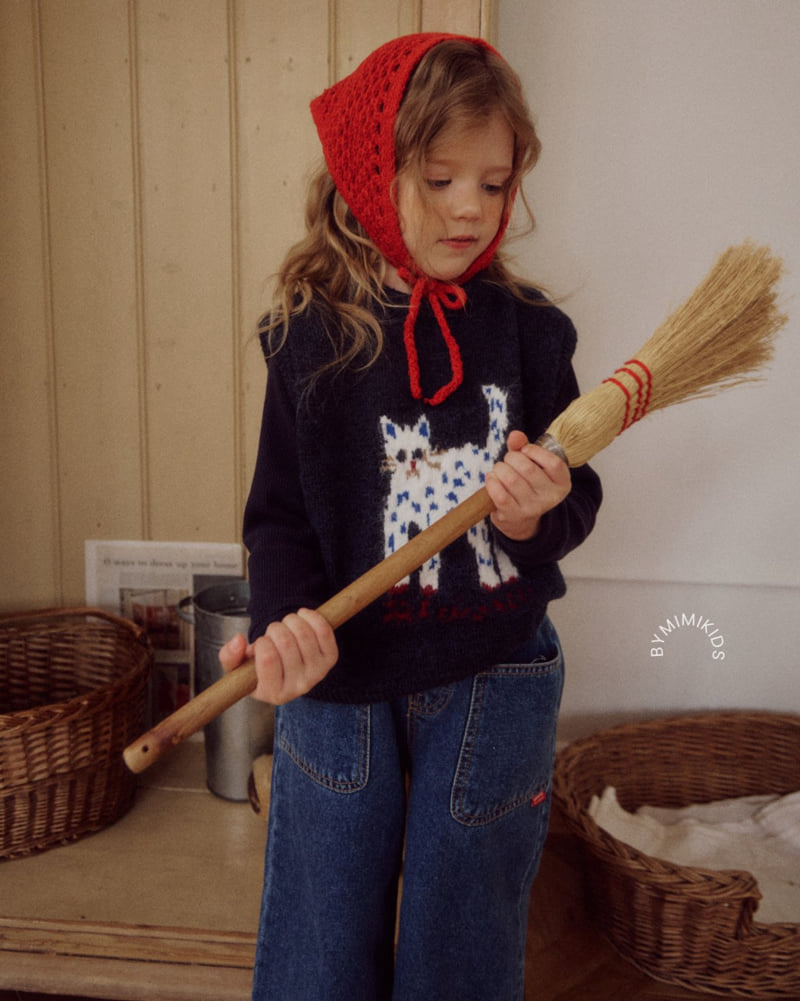 Bymimi - Korean Children Fashion - #fashionkids - Kitty Knit Vest - 11