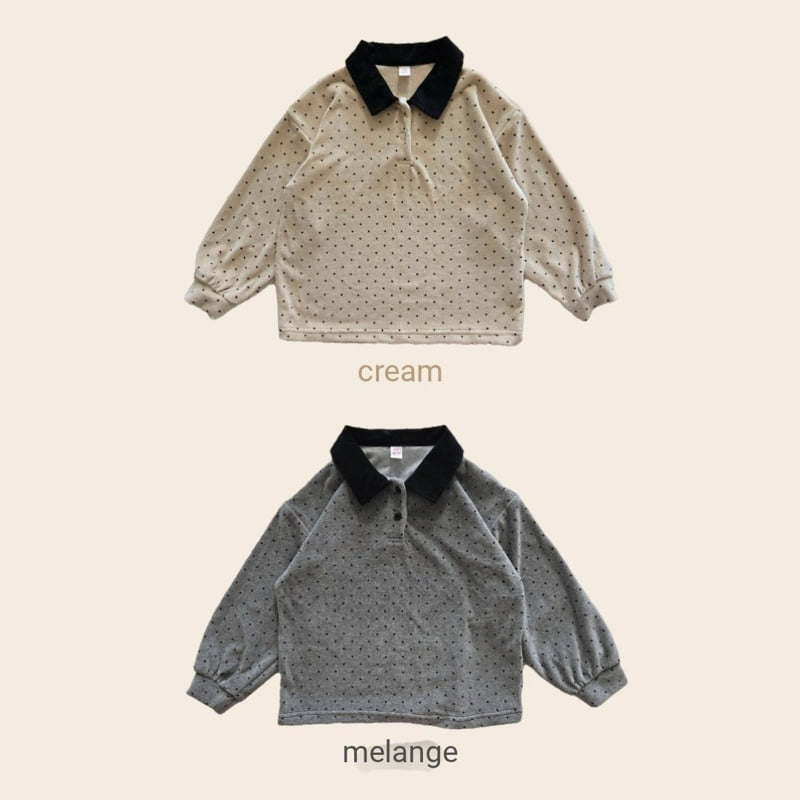 Bymimi - Korean Children Fashion - #kidzfashiontrend - Dot Collar Tee