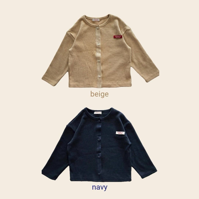 Bymimi - Korean Children Fashion - #littlefashionista - Uni Waffle Cardigan