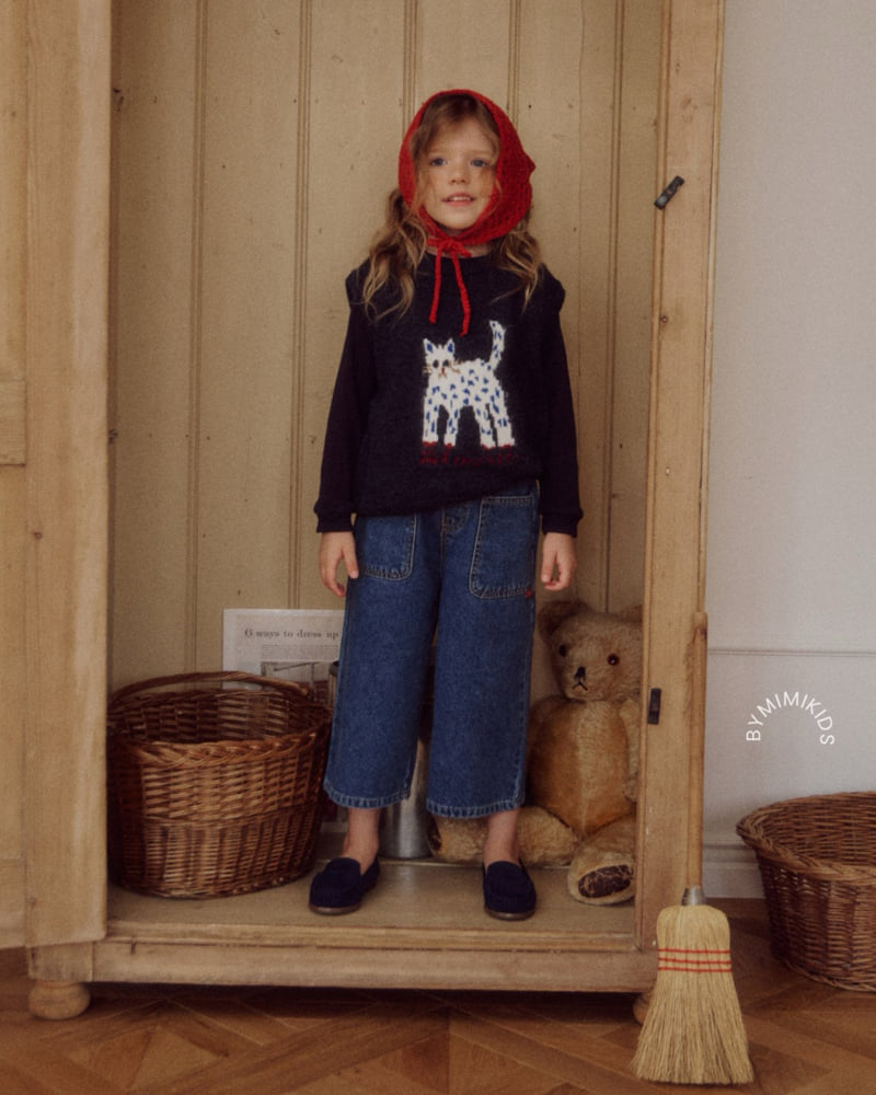 Bymimi - Korean Children Fashion - #prettylittlegirls - Kitty Knit Vest - 5