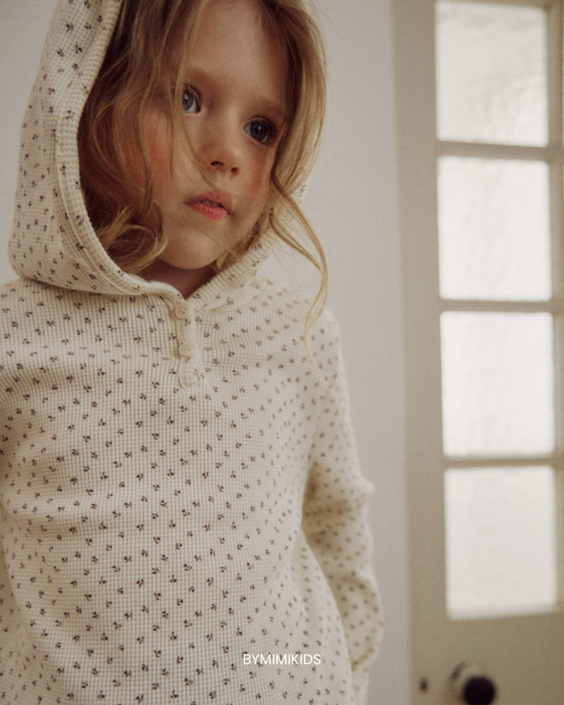 Bymimi - Korean Children Fashion - #todddlerfashion - Hooded Waffle Tee - 12