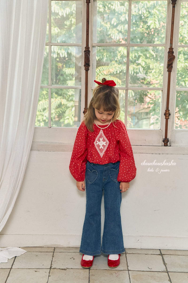 Chouchou Shasha - Korean Children Fashion - #Kfashion4kids - Heart Bootcut Pants - 7