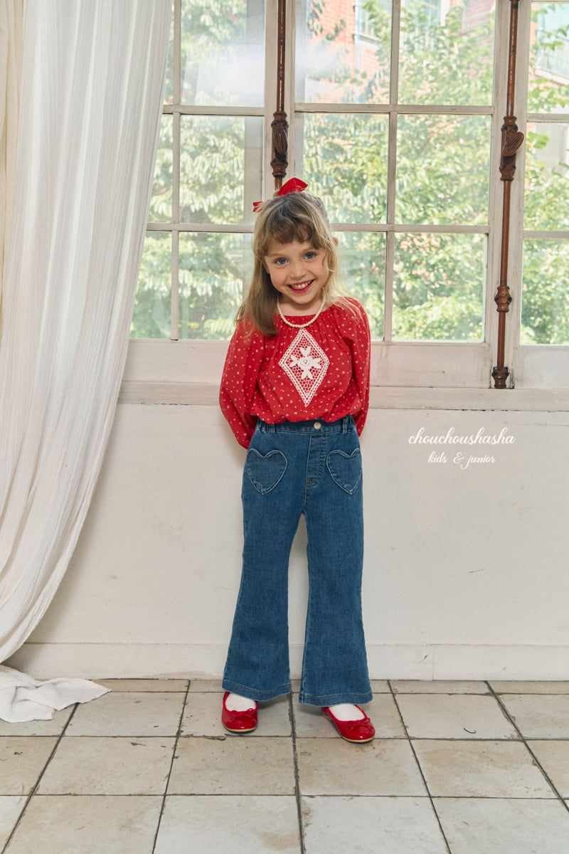 Chouchou Shasha - Korean Children Fashion - #childofig - Heart Bootcut Pants - 12