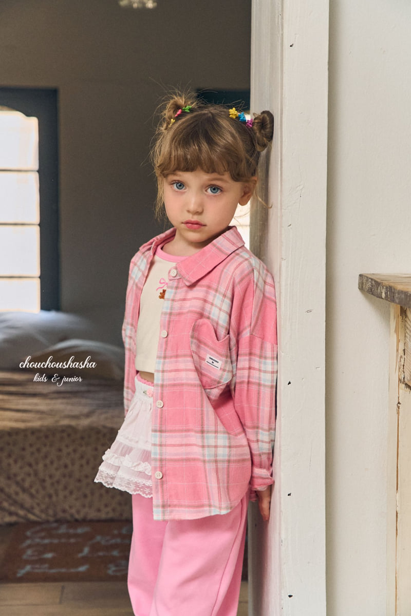 Chouchou Shasha - Korean Children Fashion - #childrensboutique - Heart Check Shirt - 6