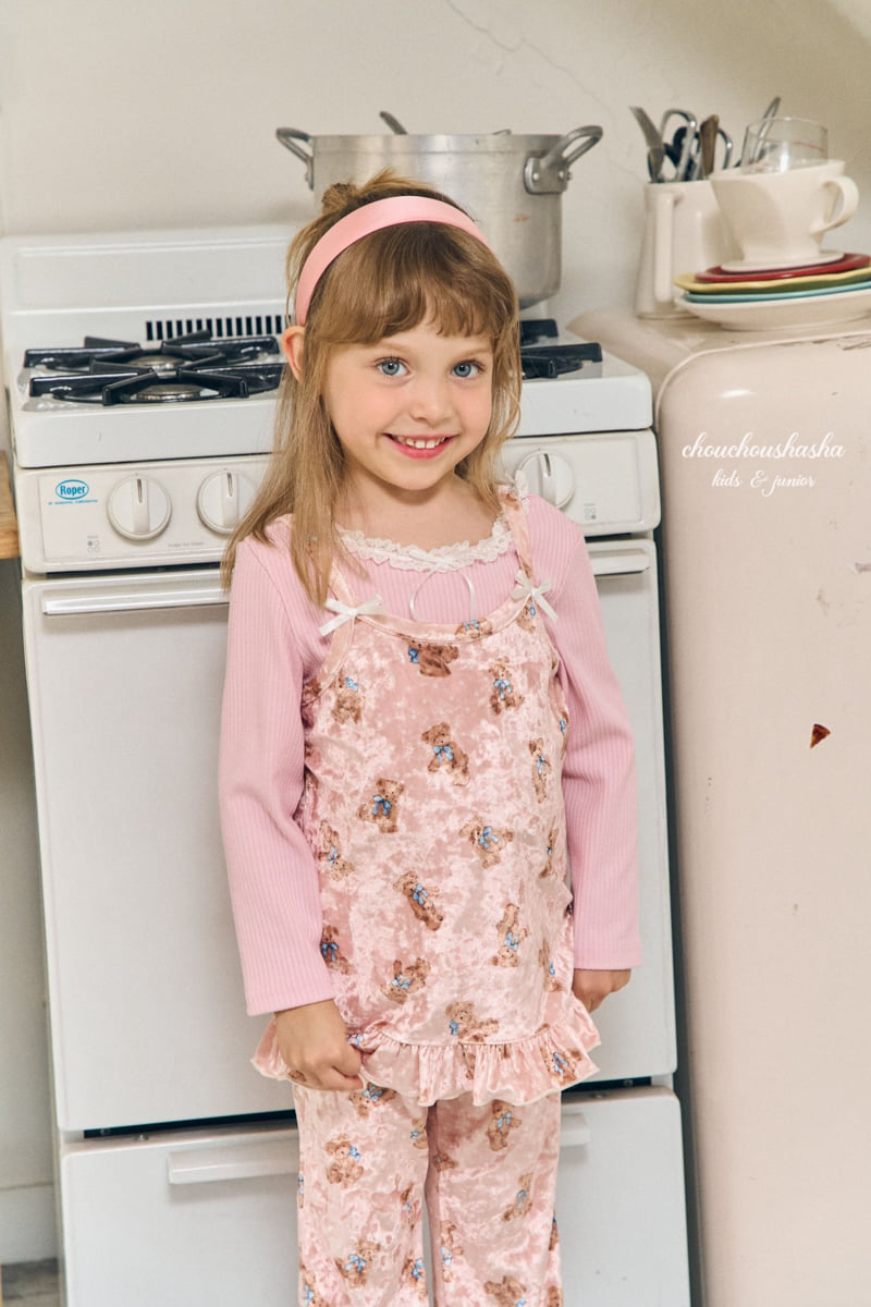 Chouchou Shasha - Korean Children Fashion - #childrensboutique - Bear Velvet Set