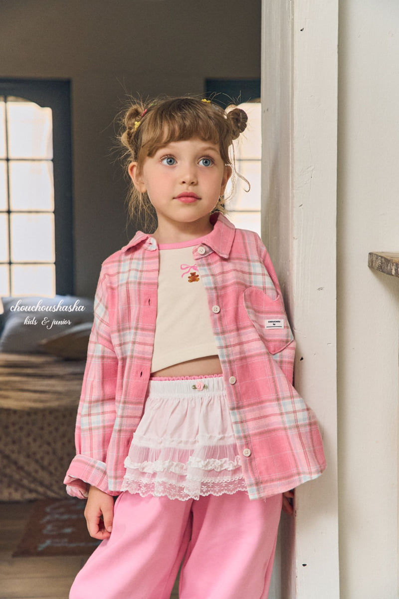 Chouchou Shasha - Korean Children Fashion - #discoveringself - Heart Check Shirt - 8