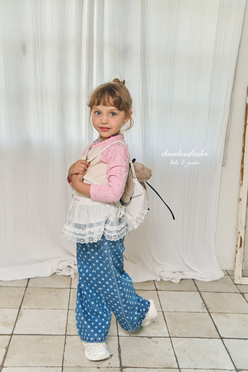 Chouchou Shasha - Korean Children Fashion - #fashionkids - Star Denim Pants - 10