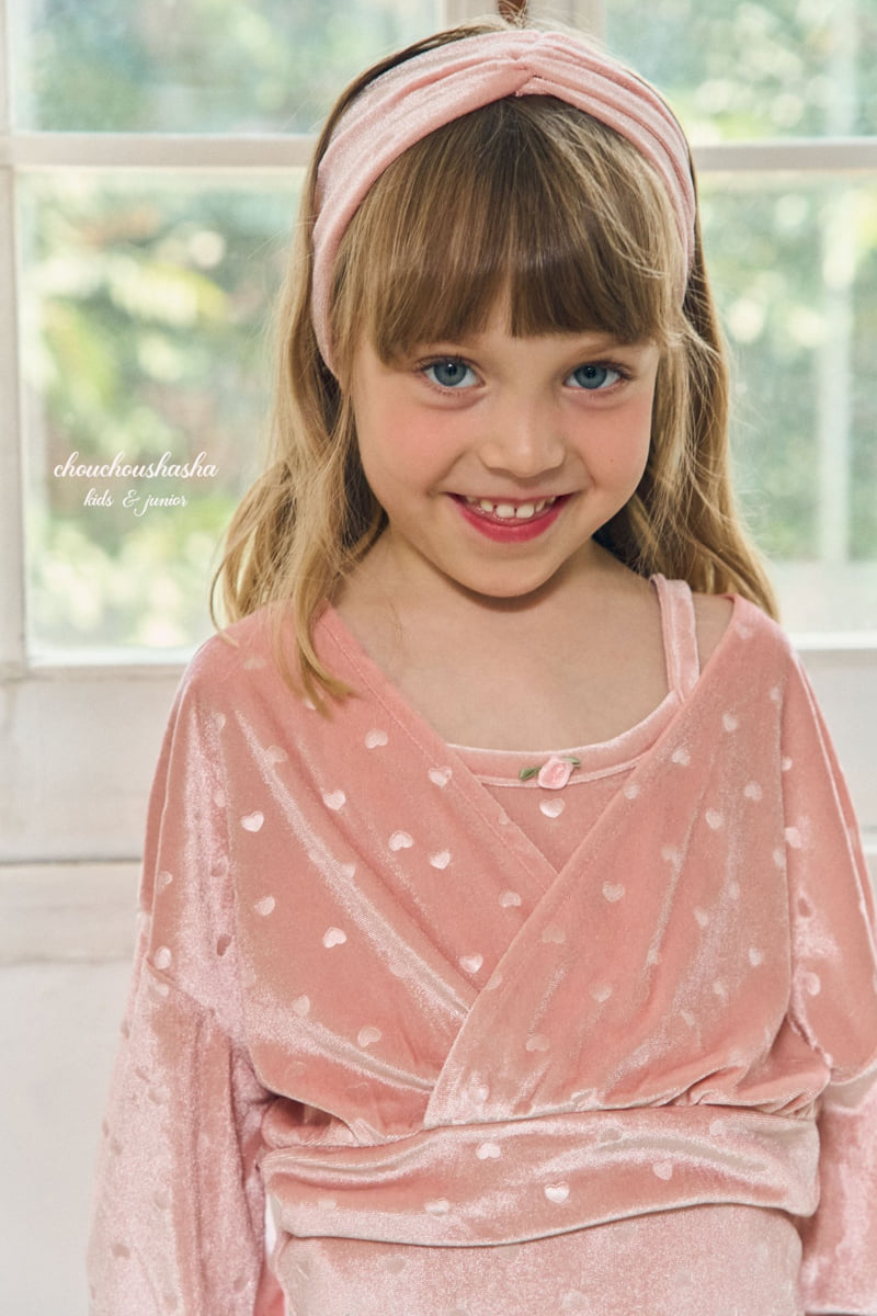 Chouchou Shasha - Korean Children Fashion - #fashionkids - Heart Velvet Set (set of 3) - 11