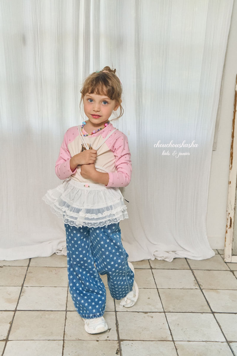 Chouchou Shasha - Korean Children Fashion - #kidsshorts - Star Denim Pants - 11