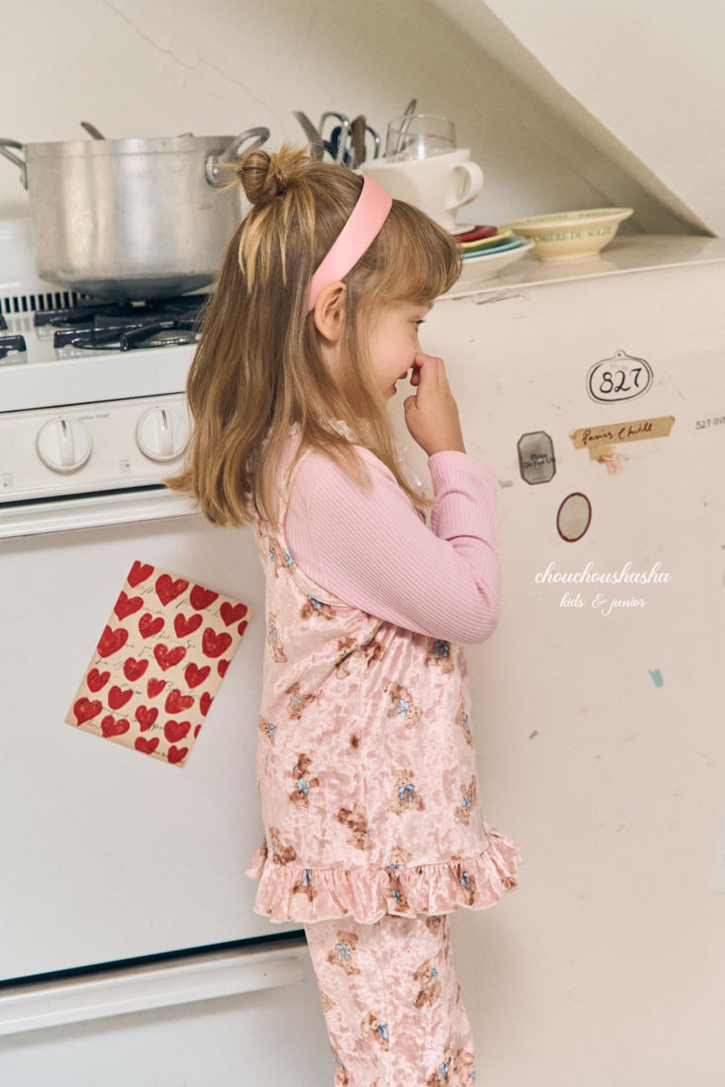 Chouchou Shasha - Korean Children Fashion - #kidsstore - Bear Velvet Set - 6
