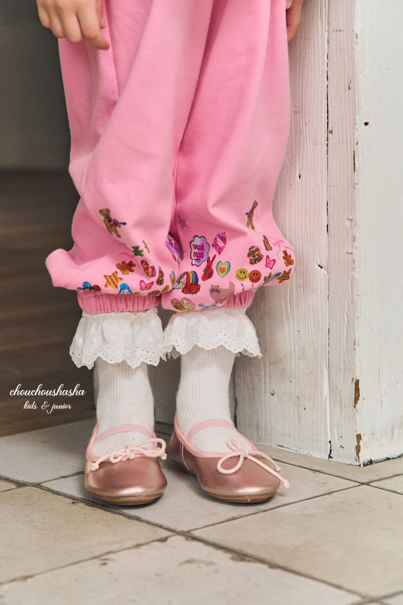 Chouchou Shasha - Korean Children Fashion - #kidsstore - Kitsch Sticker Pants - 9