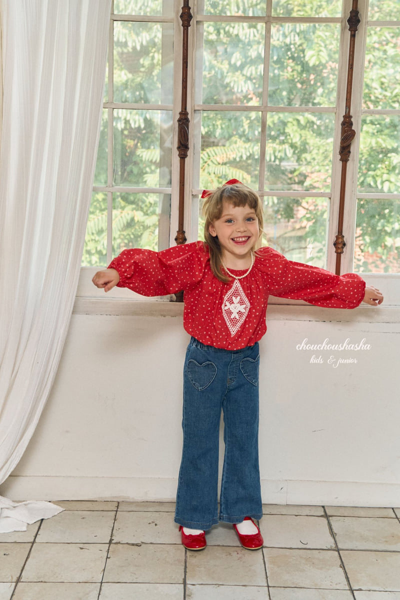 Chouchou Shasha - Korean Children Fashion - #magicofchildhood - Heart Bootcut Pants - 9