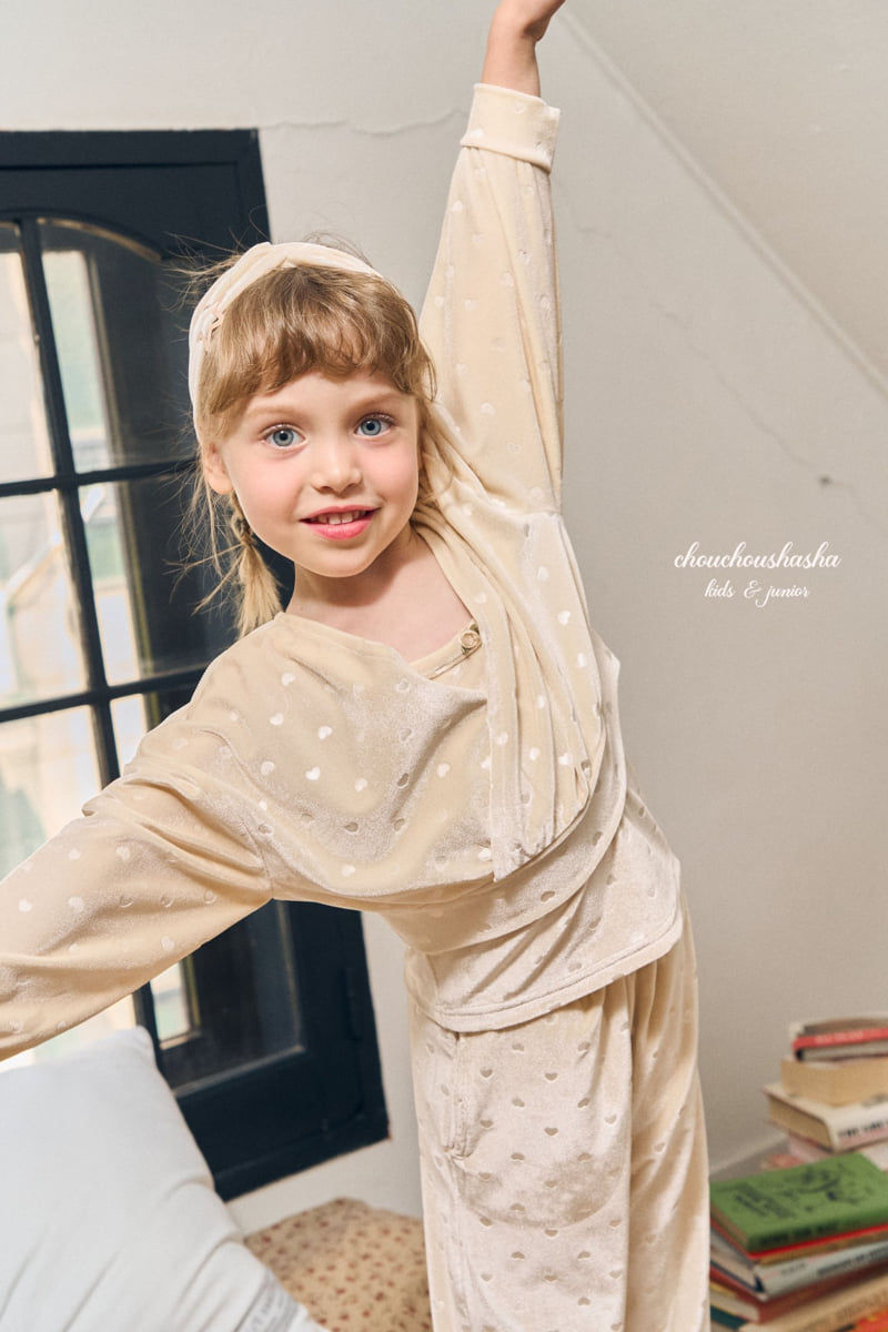 Chouchou Shasha - Korean Children Fashion - #magicofchildhood - Heart Velvet Set (set of 3)