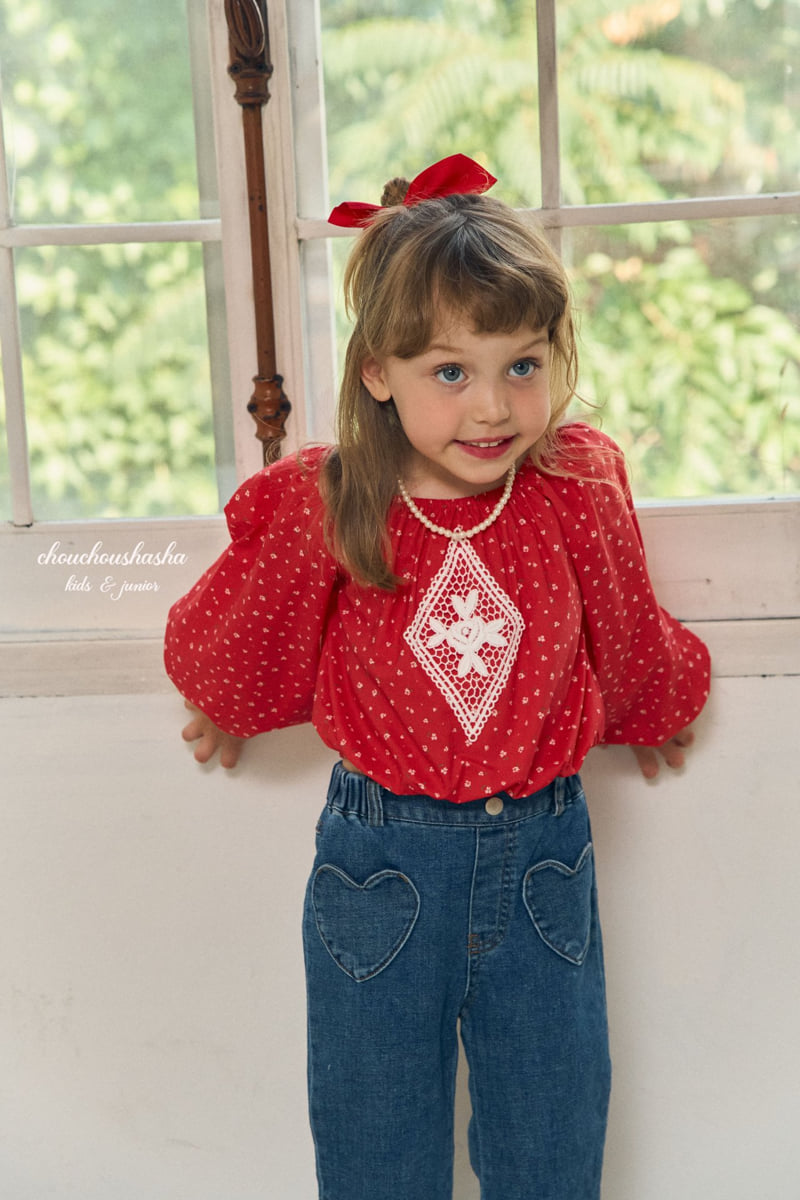 Chouchou Shasha - Korean Children Fashion - #minifashionista - Heart Bootcut Pants - 10