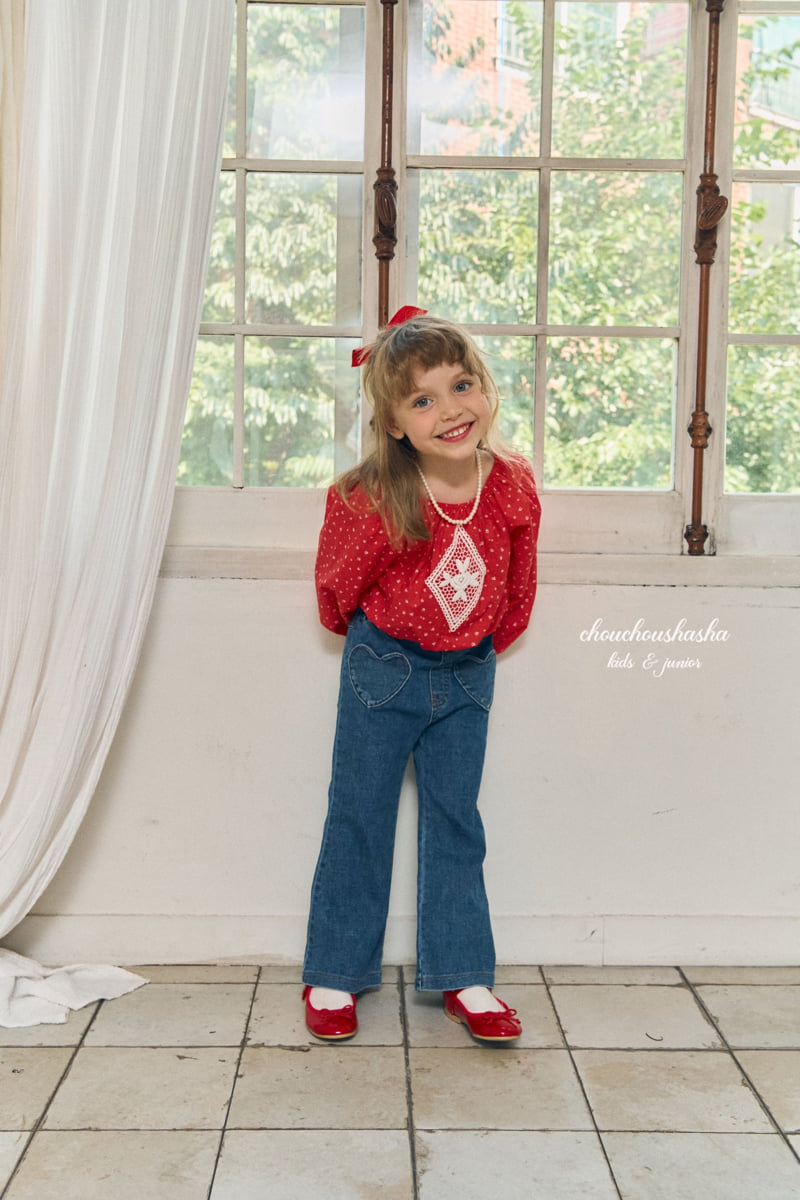 Chouchou Shasha - Korean Children Fashion - #prettylittlegirls - Heart Bootcut Pants - 11