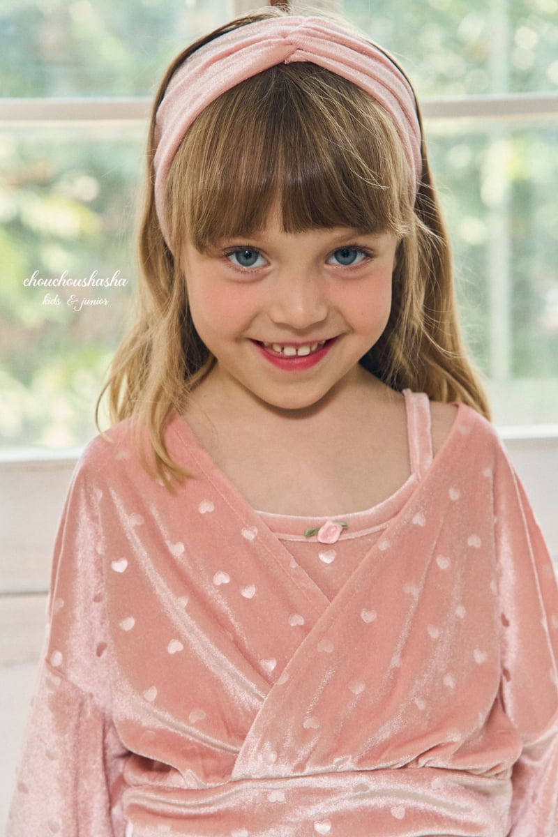 Chouchou Shasha - Korean Children Fashion - #toddlerclothing - Heart Velvet Hairband - 4