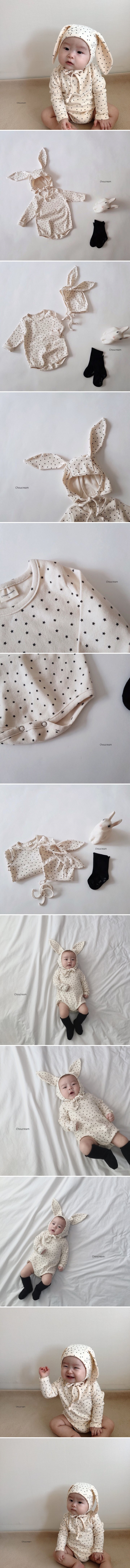 Choucream - Korean Baby Fashion - #onlinebabyshop - Bunny Bonnet Suit (Bonnet Set)