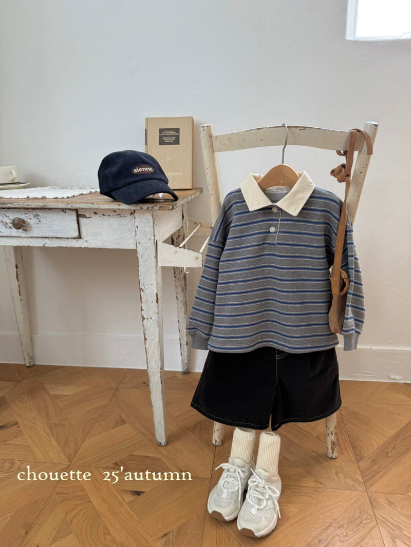 Chouette - Korean Children Fashion - #Kfashion4kids - Multi Rugby Collar Tee - 8
