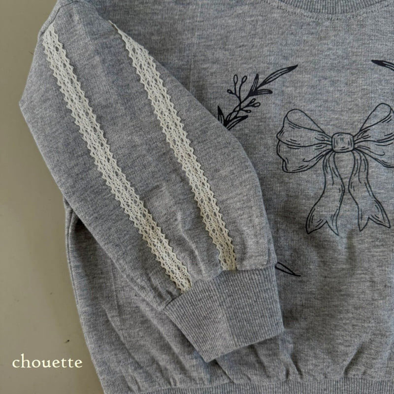 Chouette - Korean Children Fashion - #childofig - Ribbon Lace Sweatshirt - 3