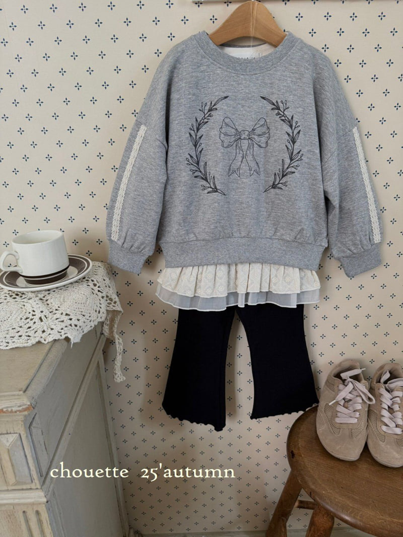 Chouette - Korean Children Fashion - #childofig - Ribbon Lace Sweatshirt - 4