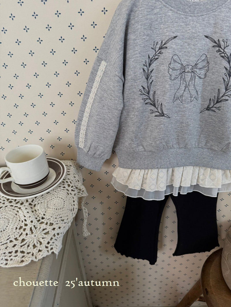 Chouette - Korean Children Fashion - #childrensboutique - Ribbon Lace Sweatshirt - 5