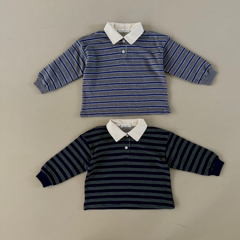 Chouette - Korean Children Fashion - #childrensboutique - Multi Rugby Collar Tee