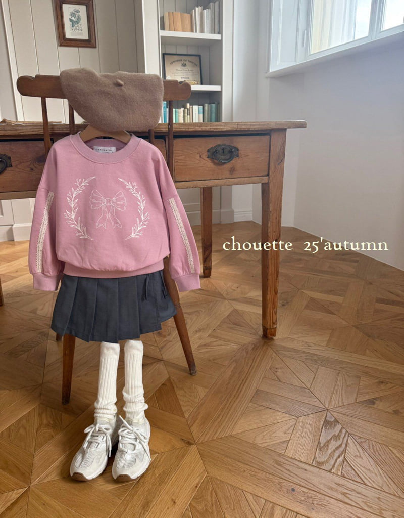 Chouette - Korean Children Fashion - #kidsstore - Ribbon Lace Sweatshirt - 10