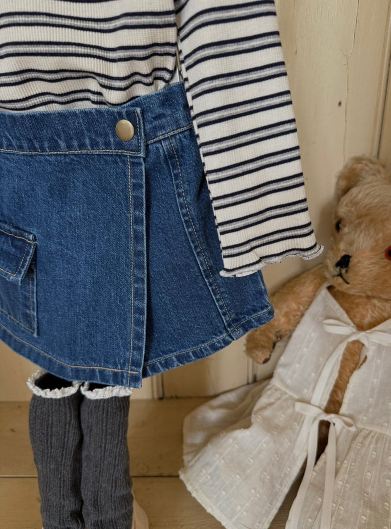 Chouette - Korean Children Fashion - #littlefashionista - Cargo Denim Culottes - 3