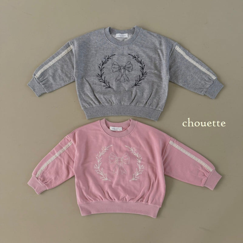Chouette - Korean Children Fashion - #minifashionista - Ribbon Lace Sweatshirt