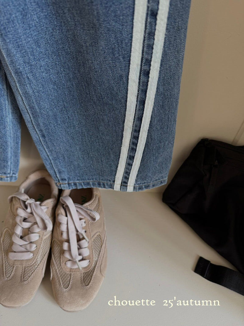 Chouette - Korean Children Fashion - #minifashionista - Curved Line Denim Pants - 4