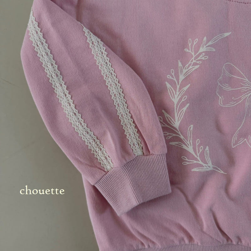 Chouette - Korean Children Fashion - #prettylittlegirls - Ribbon Lace Sweatshirt - 2