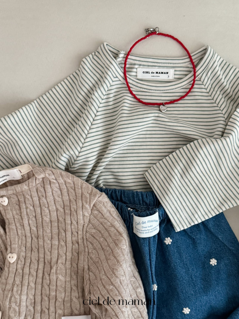Ciel De Maman - Korean Baby Fashion - #babyboutiqueclothing - Slim Stripe Tee - 8