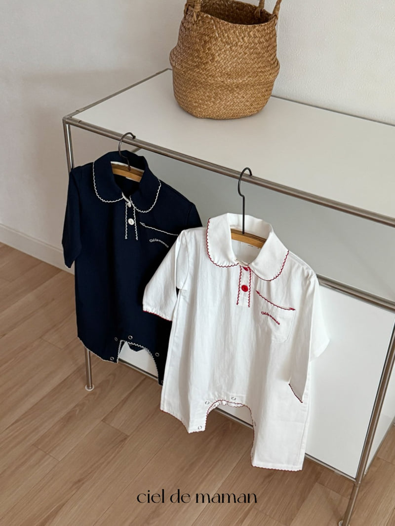 Ciel De Maman - Korean Baby Fashion - #babyclothing - Point Collar Pajama (Bebe)