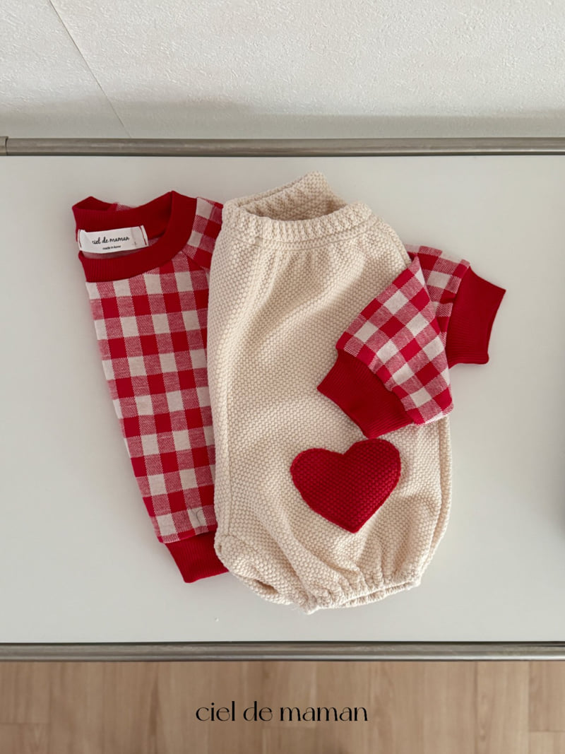 Ciel De Maman - Korean Baby Fashion - #babyfashion - Check Love It Set - 3
