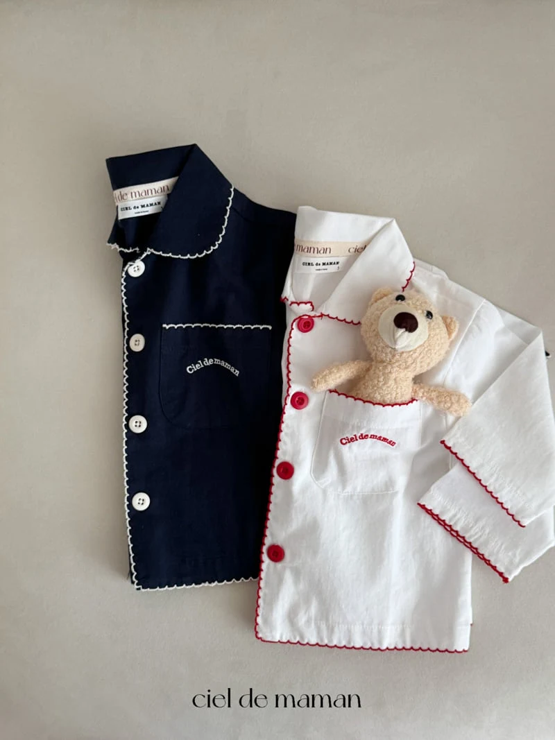 Ciel De Maman - Korean Baby Fashion - #babyfashion - Point Collar Pajama (Kids)
