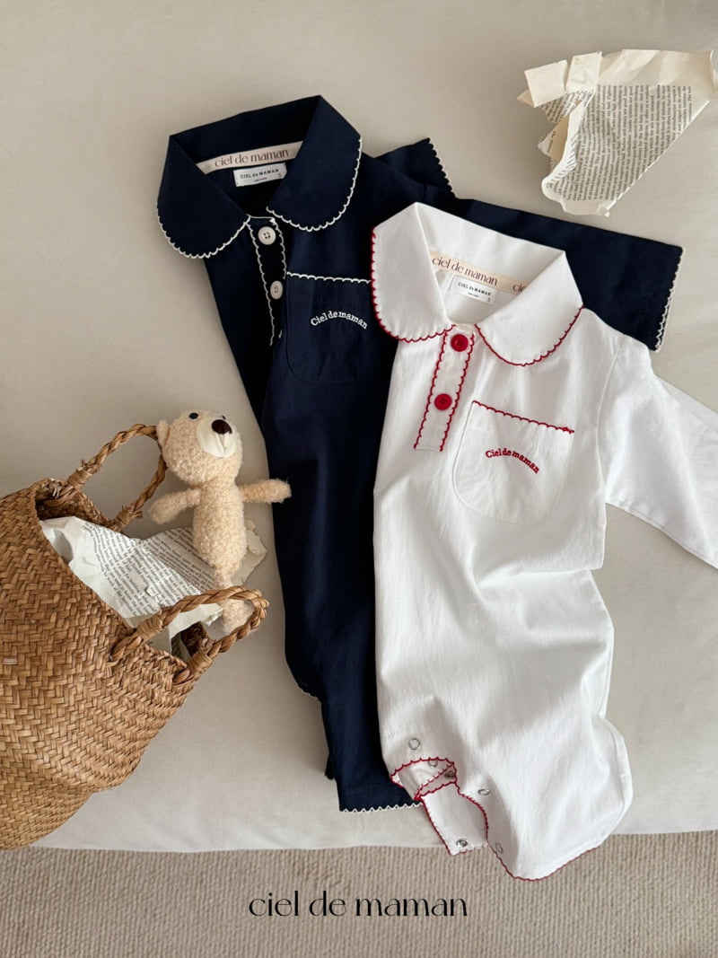 Ciel De Maman - Korean Baby Fashion - #babyfever - Point Collar Pajama (Bebe) - 3