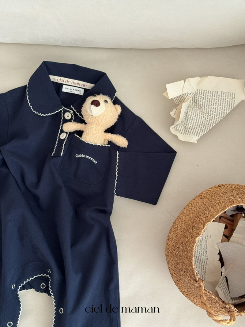 Ciel De Maman - Korean Baby Fashion - #babyfever - Point Collar Pajama (Bebe) - 4