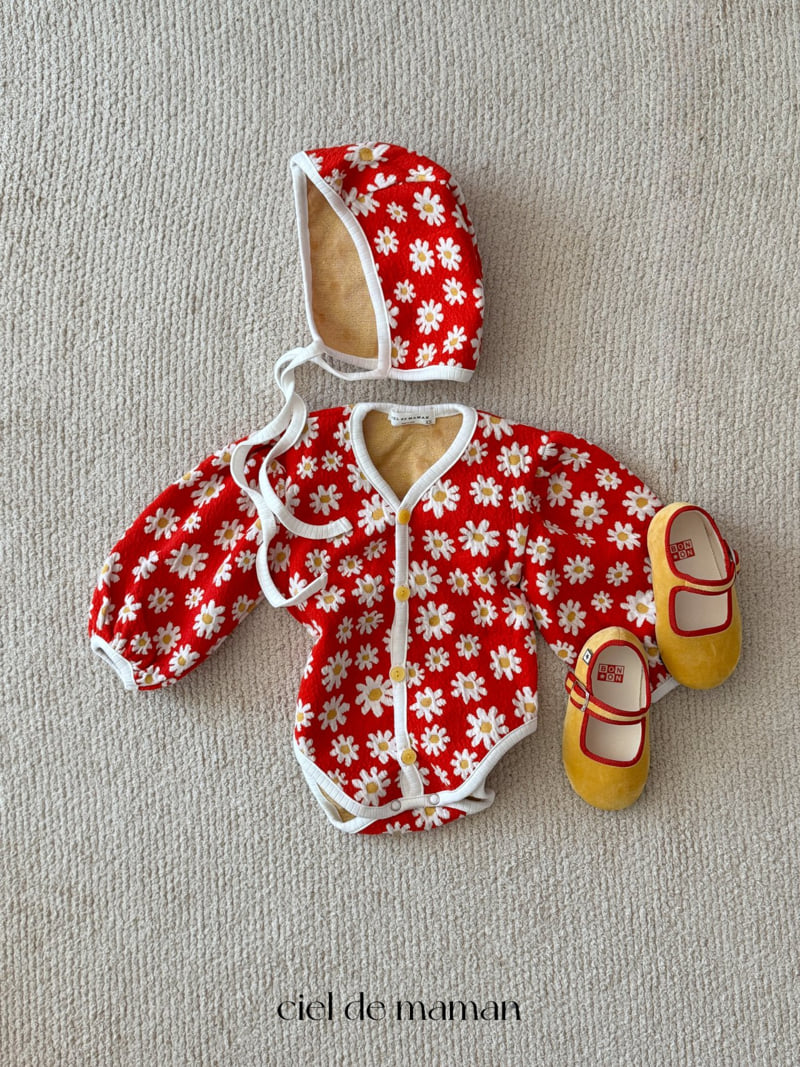 Ciel De Maman - Korean Baby Fashion - #babygirlfashion - 25 Fall Flower Balloon Suit - 4