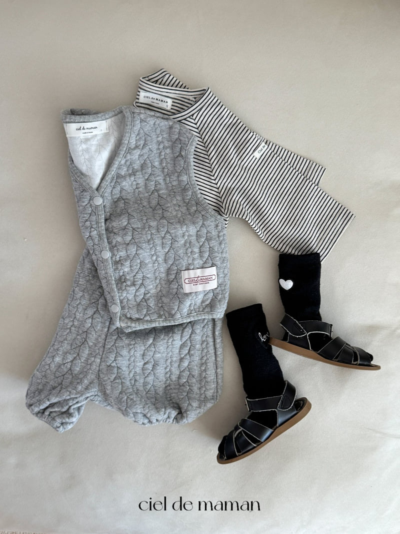 Ciel De Maman - Korean Baby Fashion - #babyoninstagram - Twisted Vest Set - 3